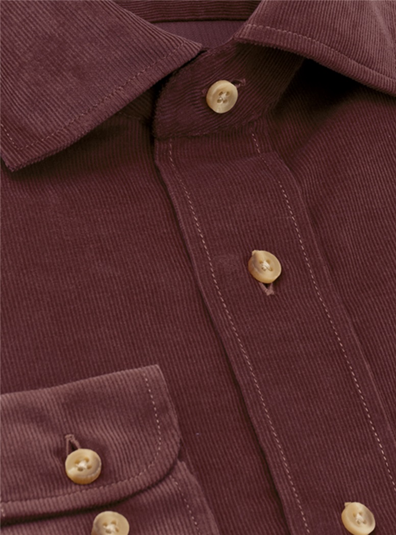 Corduroy Shirt in Wine