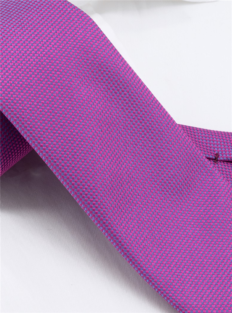 Silk Basketweave Tie in Fuchsia