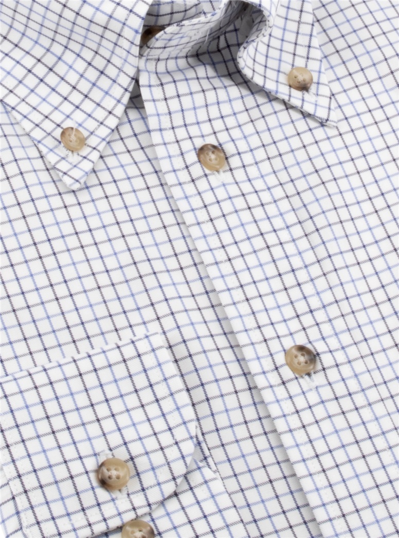 Navy and Blue Tattersall Button Down