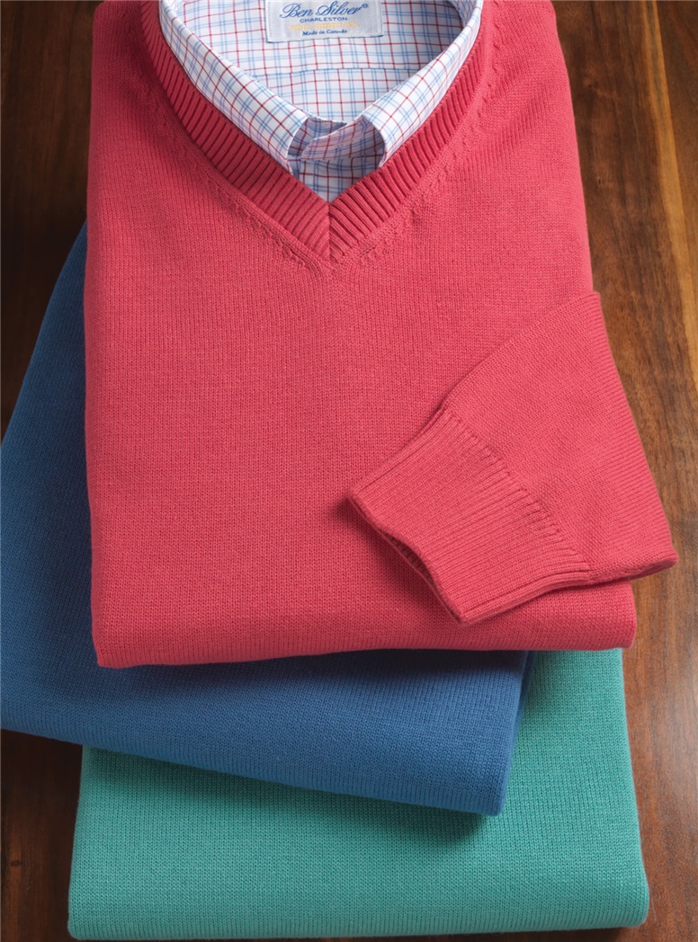 Cotton V-neck Sweaters