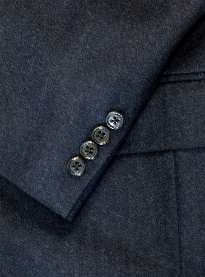 Charcoal Blue Melange Flannel Blazer