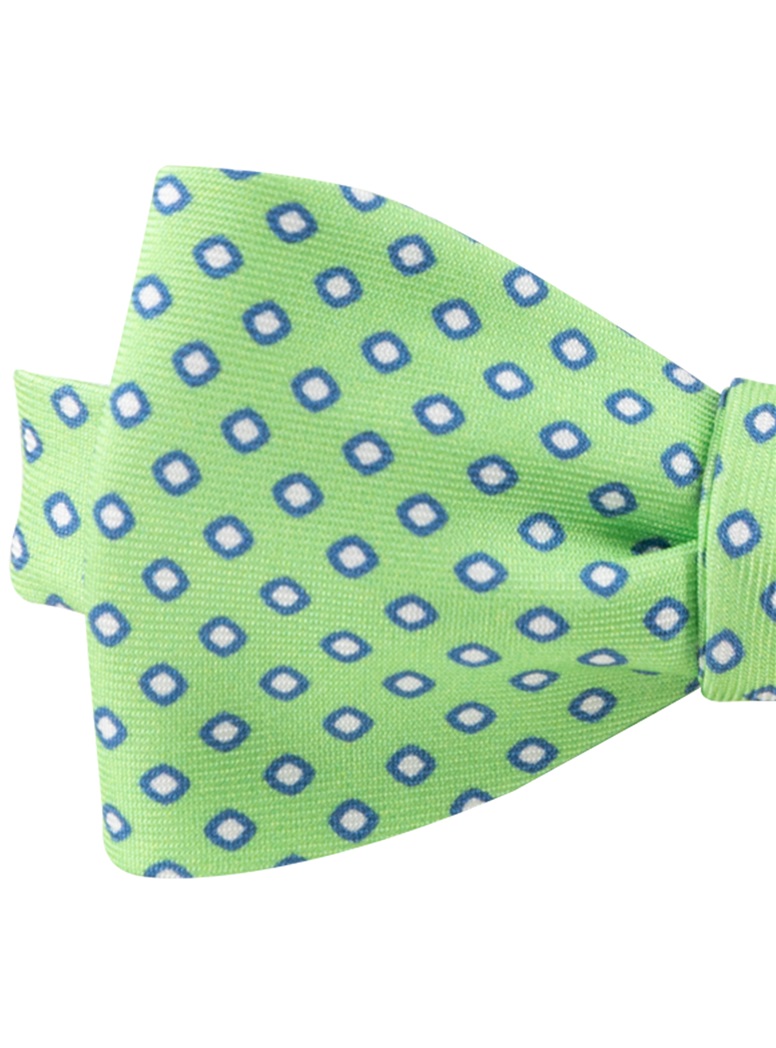 Printed Silk Bow Tie in Apple