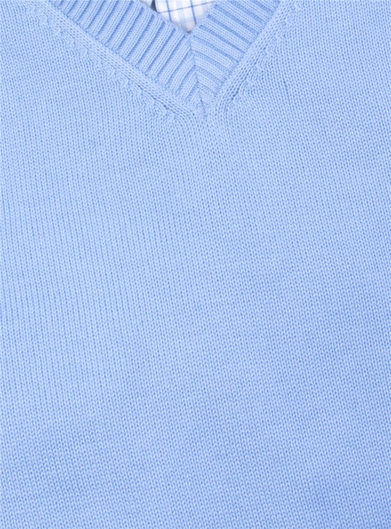Cotton Sweater Vest in Sky