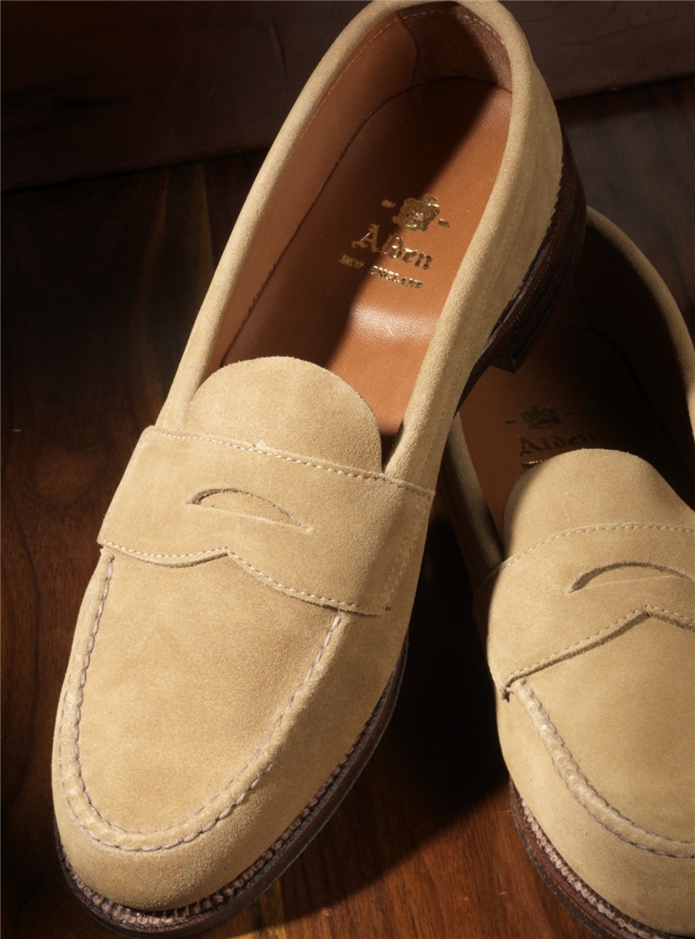 The Alden Penny Loafer in Tan Suede