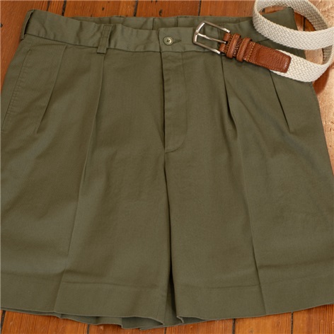 Olive Cotton Shorts