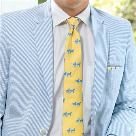 Powder Blue and Cream Seersucker Sport Coat & Trousers