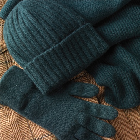 Cashmere Gloves in Bottle Green