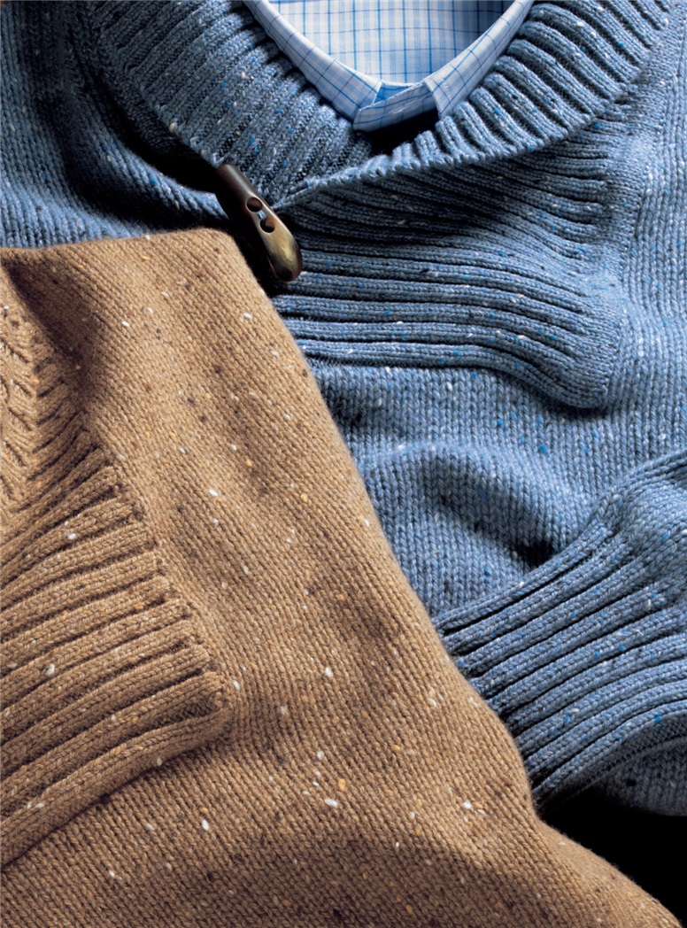 Donegal Lambswool Shawl Collar Sweaters