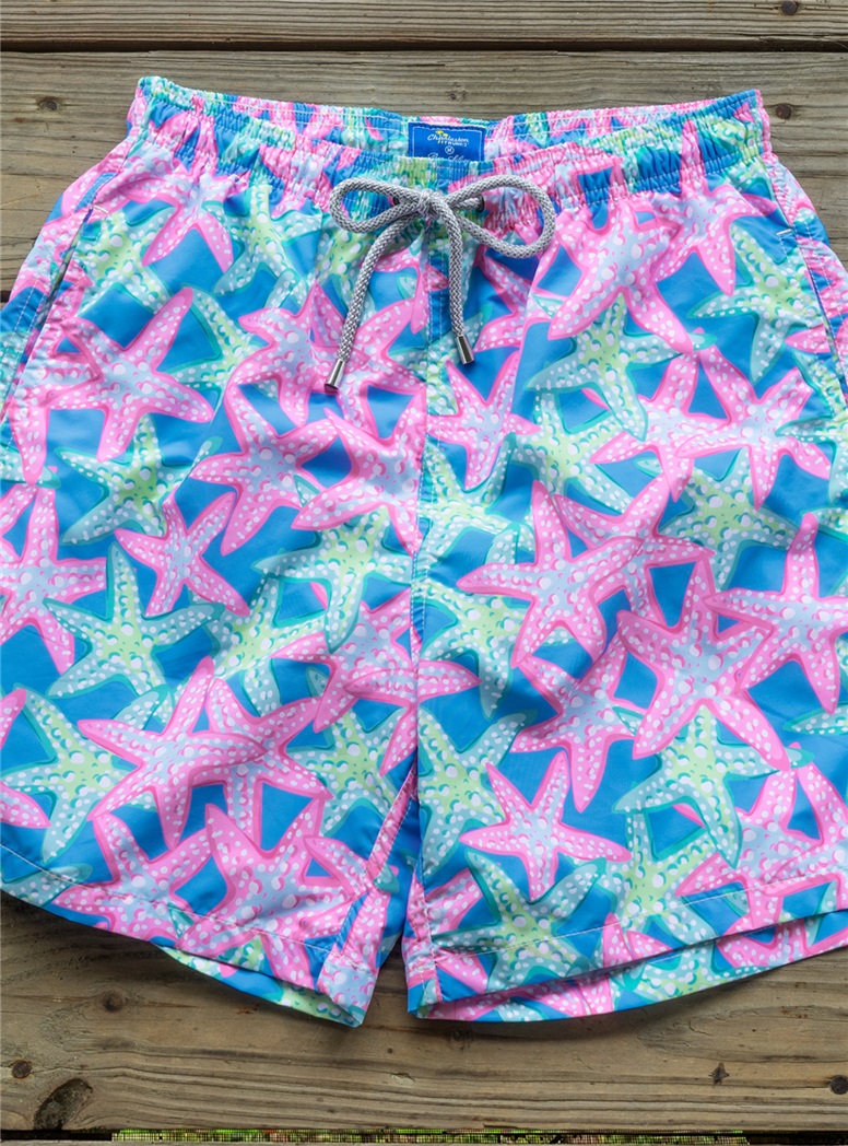 Sea Grass Print Trunks in Lime