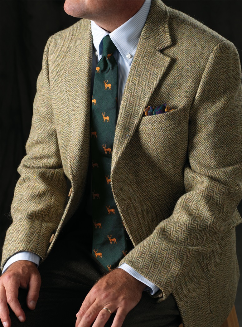 Sage and Cream Harris Tweed Sport Coat