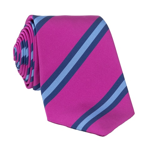Mogador Silk Striped Tie in Fuchsia
