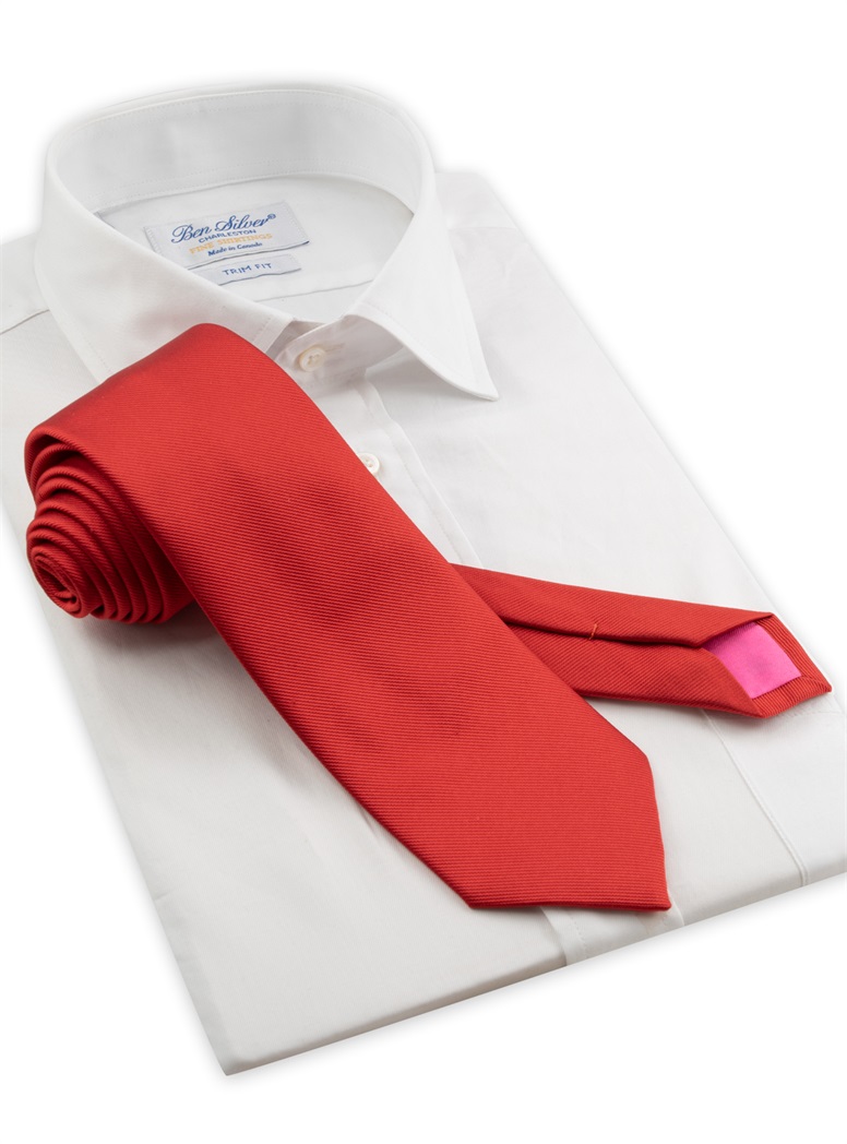 Silk Signature Solid Tie in Chili