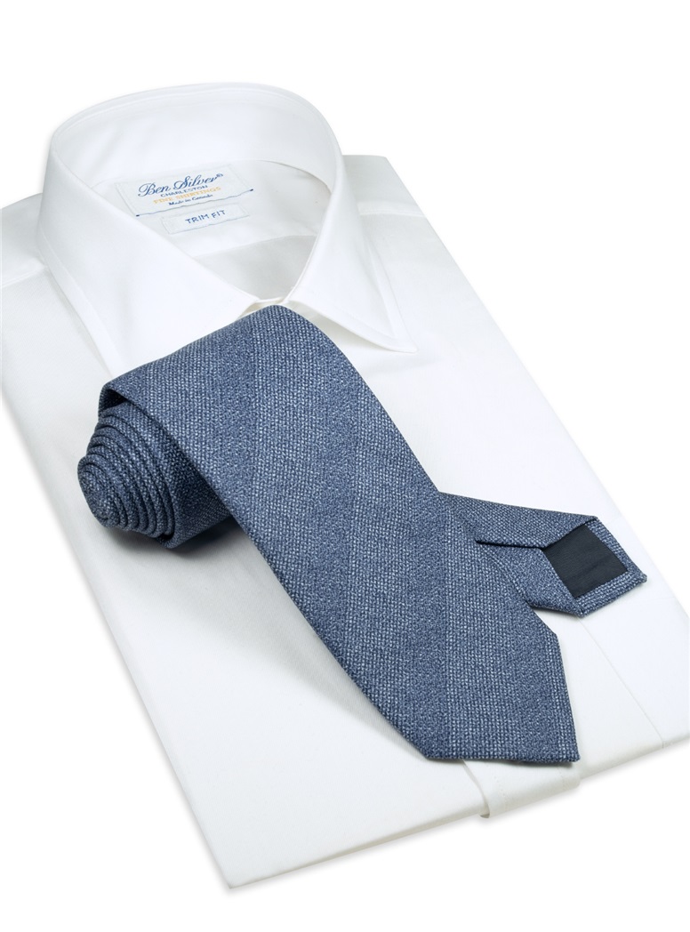 Silk Woven Tie in Marine