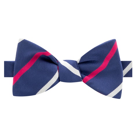 Silk Bar Striped Bow Tie in Royal Blue