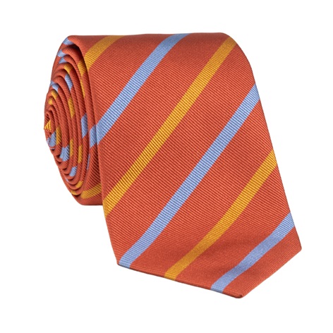 Silk Bar Stripe Tie in Burnt Orange