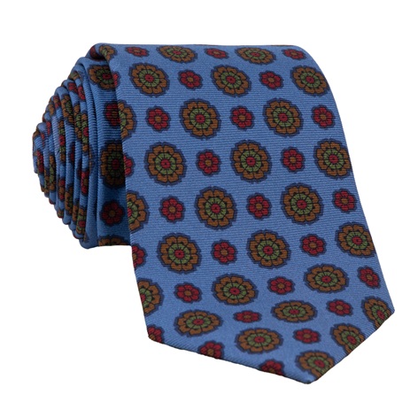 Silk Neat Tie in Cobalt