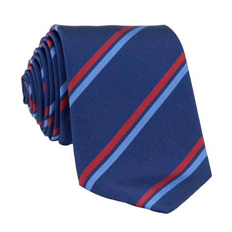 Silk Striped Tie in Navy
