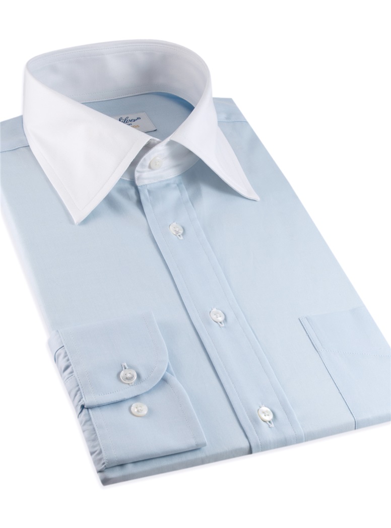 Classic Blue Twill with White Kelly Collar
