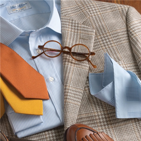 Cream and Natural Glen Plaid Cashmere Sport Coat