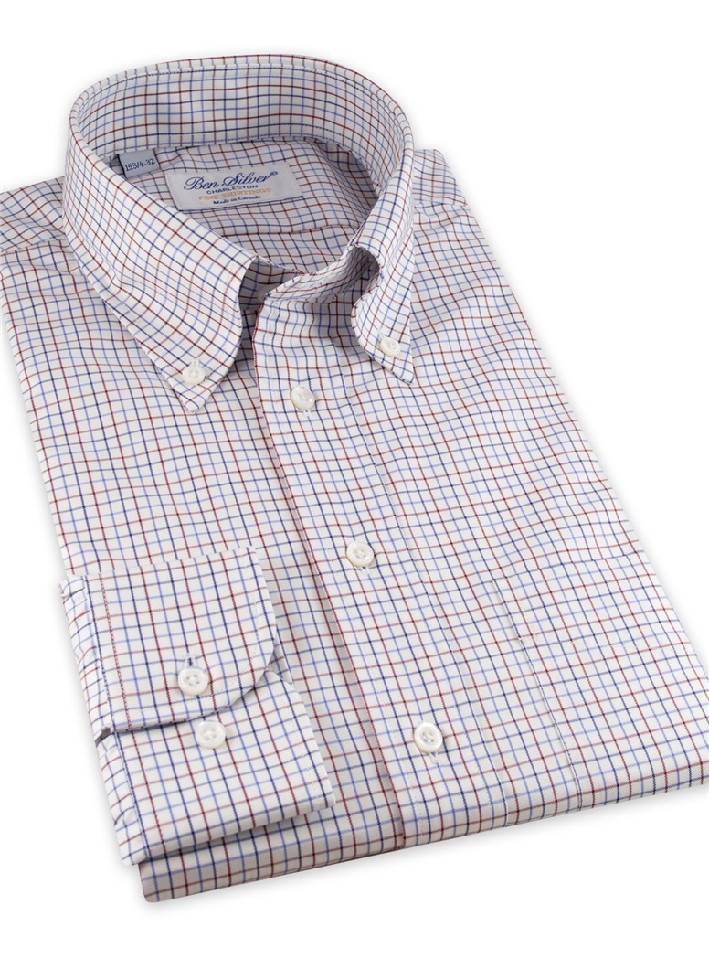 Red and Blue Tattersall Button down