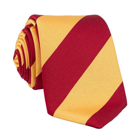 Silk Block Striped Tie in New Red