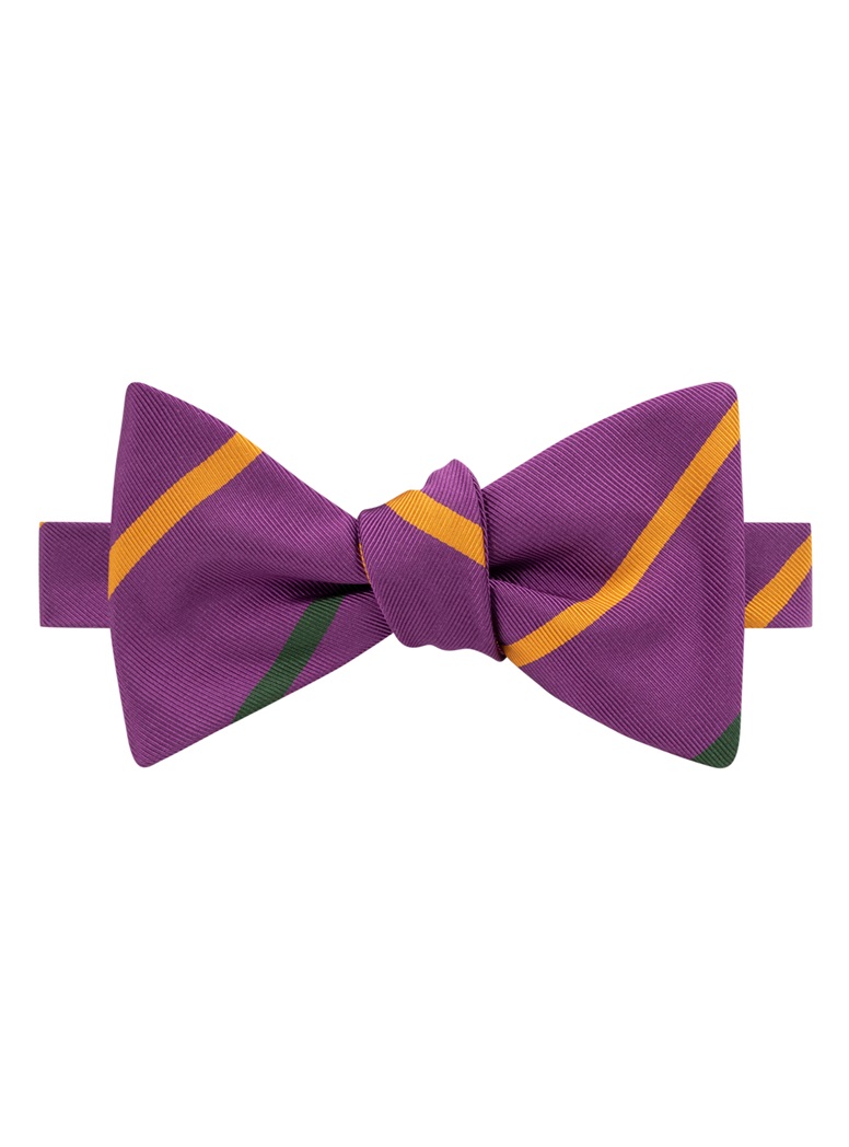 Mogador Double Bar Striped Bow Tie in Magneta