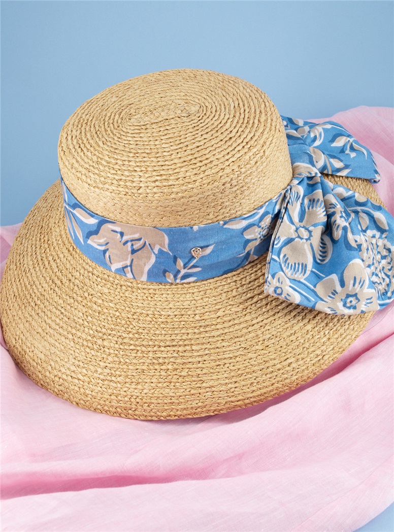 Raffia Sun Hat with Liberty Ribbon