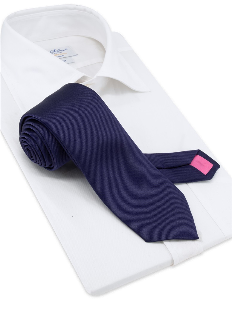 Silk Striped Tie in Midnight