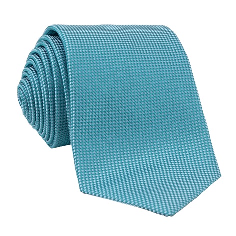 Silk Basketweave Tie in Teal