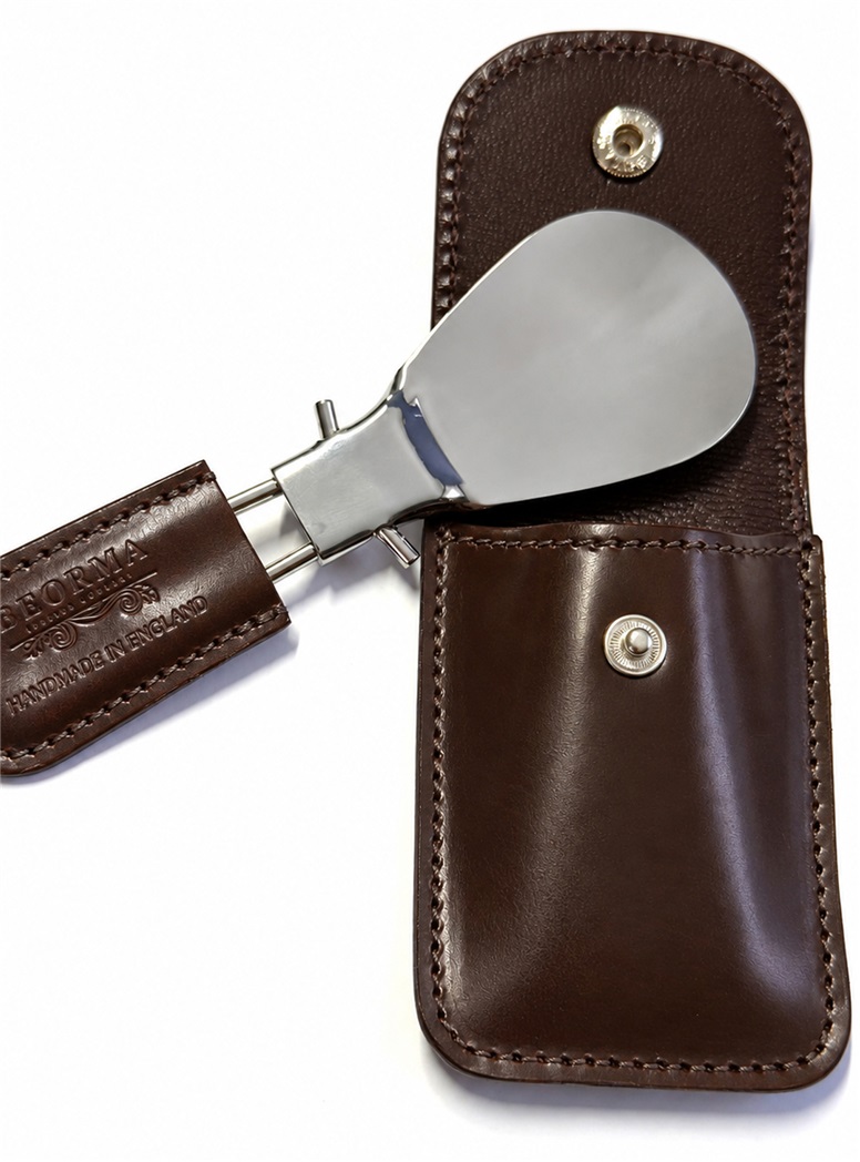 Travel Shoe Horn in Dark Brown