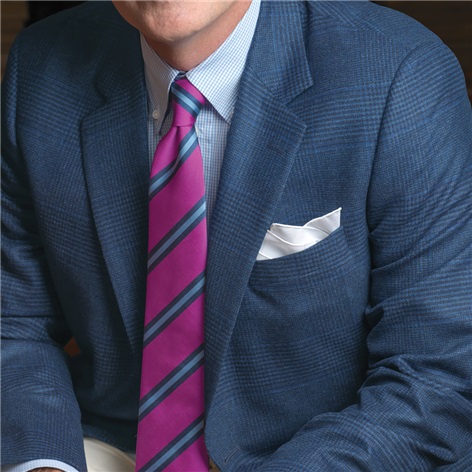 Deep Blue Glen Plaid Wool and Cashmere Sport Coat