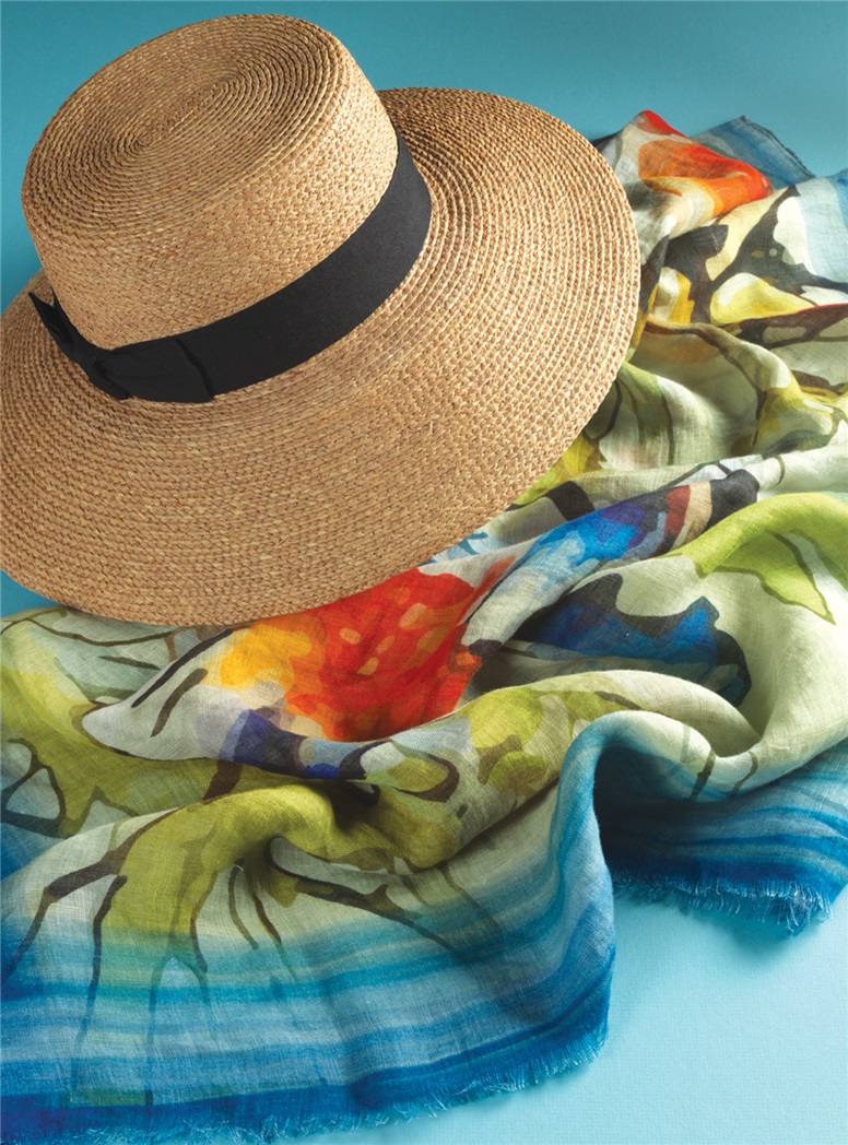 Linen Abstract Butterfly Printed Scarf