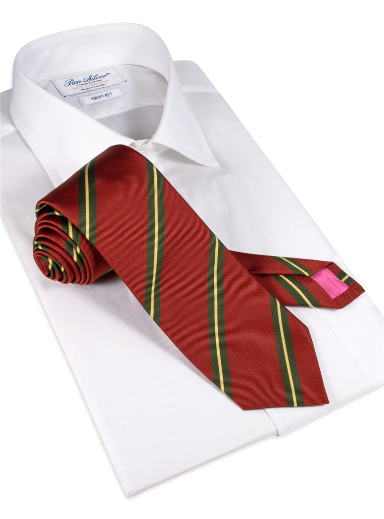 Mogador Silk Striped Tie in Cranberry
