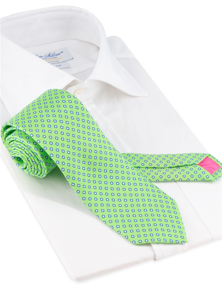 Printed Silk Tie in Apple