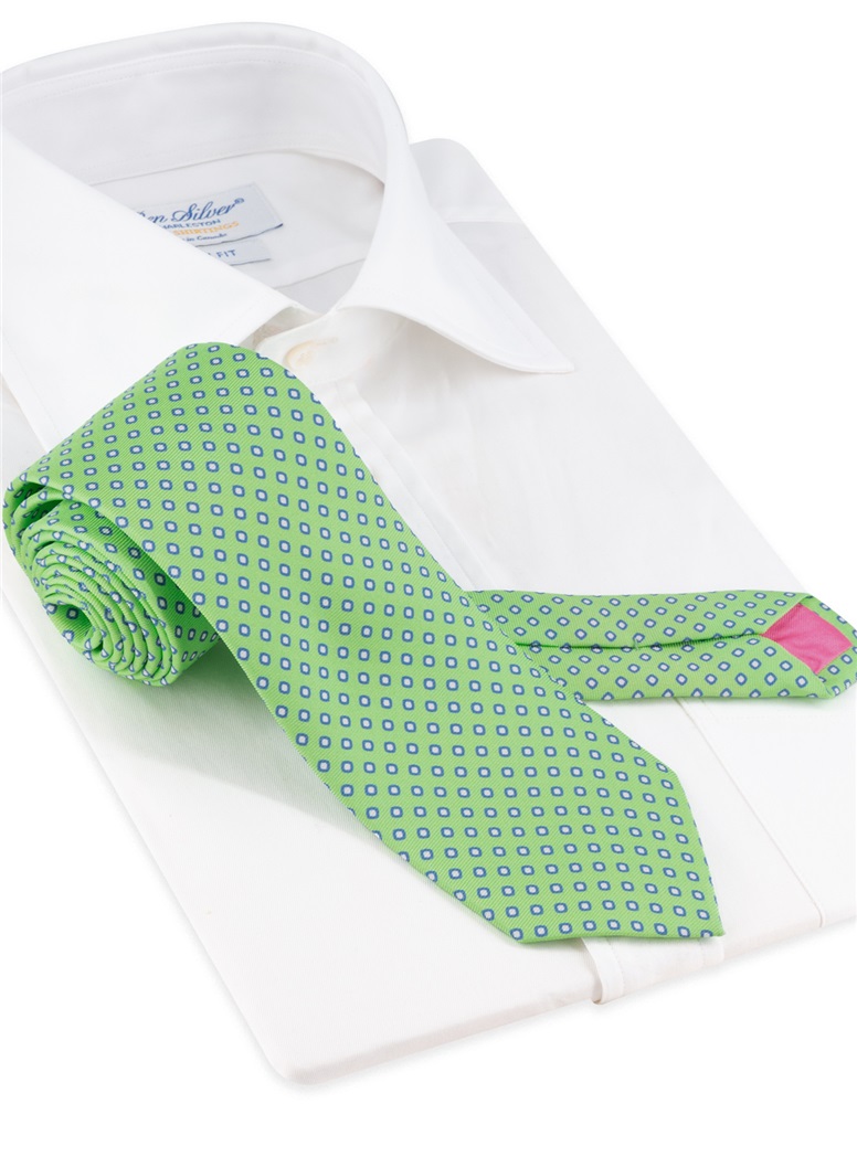 Printed Silk Tie in Apple