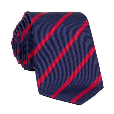 Silk Bar Striped Tie in Cherry