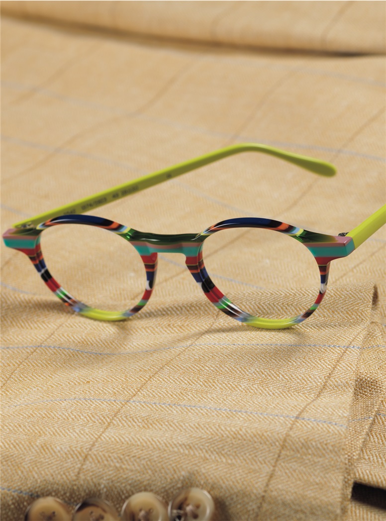 Multi-Colored Handmade Frame in Lime and Aqua