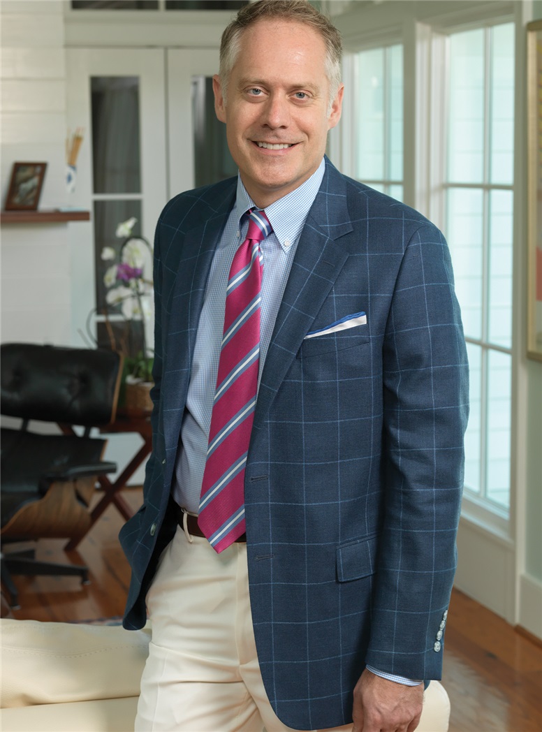 Navy Sport Coat with Storm Blue Windowpane