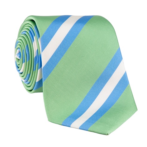 Silk Striped Tie in Green Tea