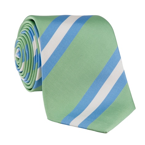 Silk Striped Tie in Green Tea