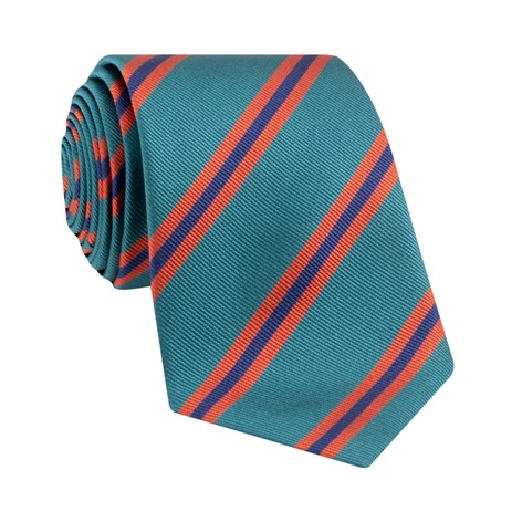 Silk Striped Tie in Emerald