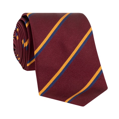 Silk Double Striped Tie in Burgundy