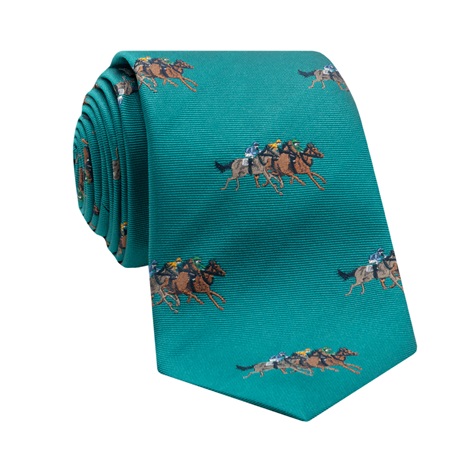 Silk Woven Equestrian Tie in Teal