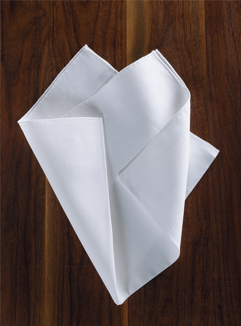 White Linen Engineered Pocket Square - The Ben Silver Collection