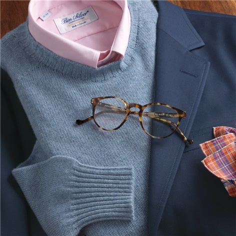 Cashmere Crewneck Sweater in Pale Denim