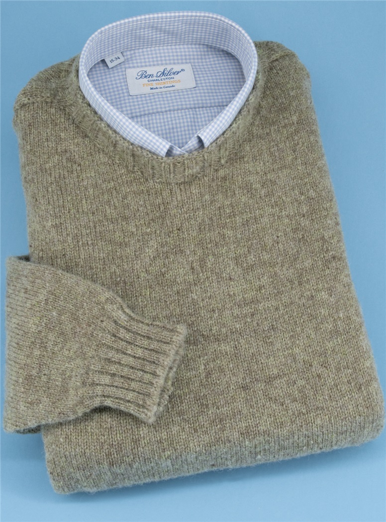 Shetland Crewneck Sweater in Pistachio