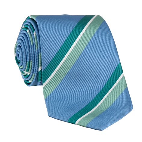 Silk Striped Tie in Sky
