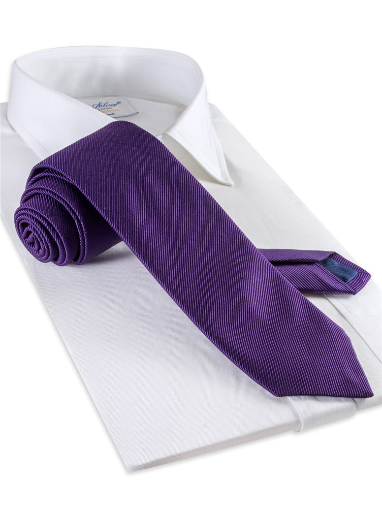Mogador Silk Solid Signature Tie in Violet