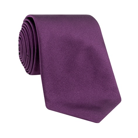 Silk Solid Signature Tie in Eggplant