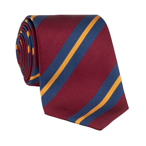 Silk Striped Tie in Wine